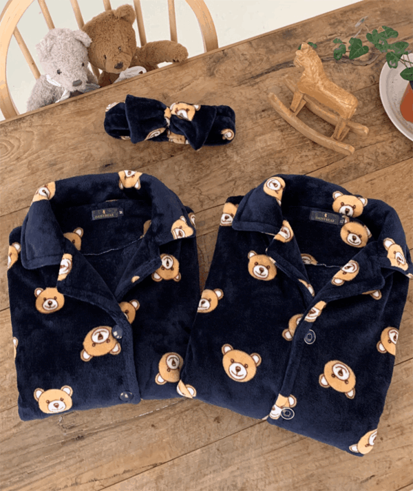 (6000장 돌파/후기보장) 44-110 고퀄 곰돌이 프리미엄 밍크 극세사 겨울 커플 수면 잠옷
