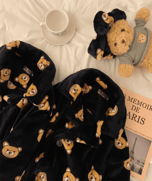 (8000장 돌파/후기보장) 44-110 고퀄 곰돌이 프리미엄 밍크 극세사 겨울 커플 수면 잠옷
